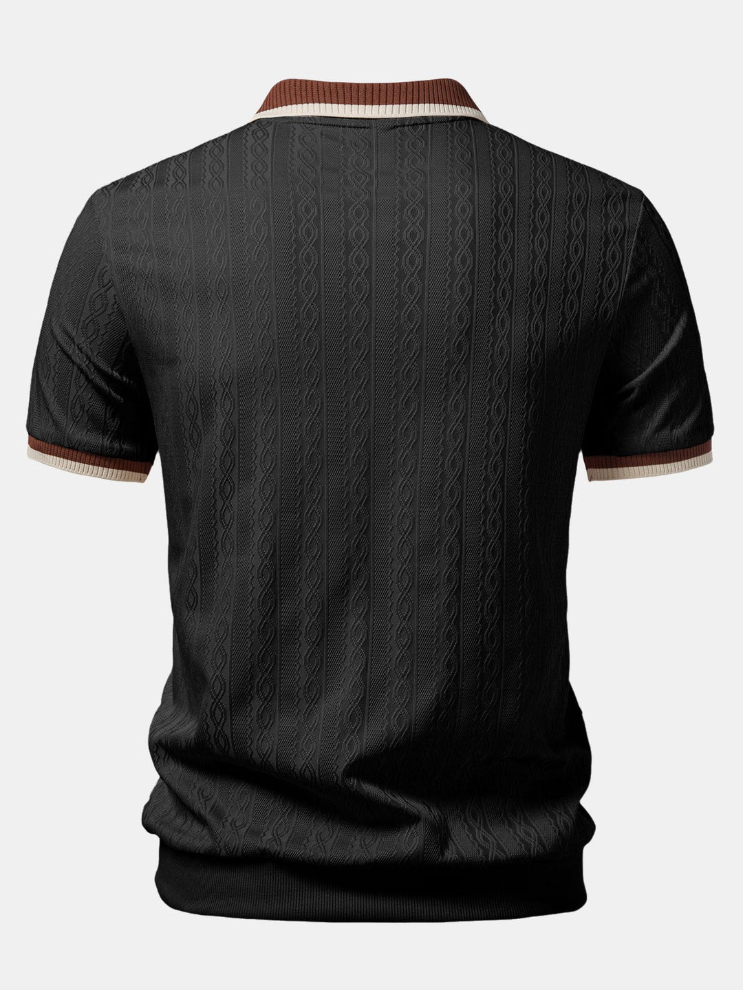 Polo a Maglia con Zip e Bordo a Contrasto