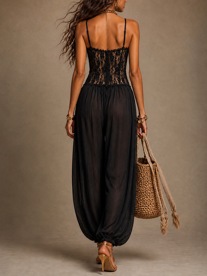 Laia | Mono halter con pizzo fluido