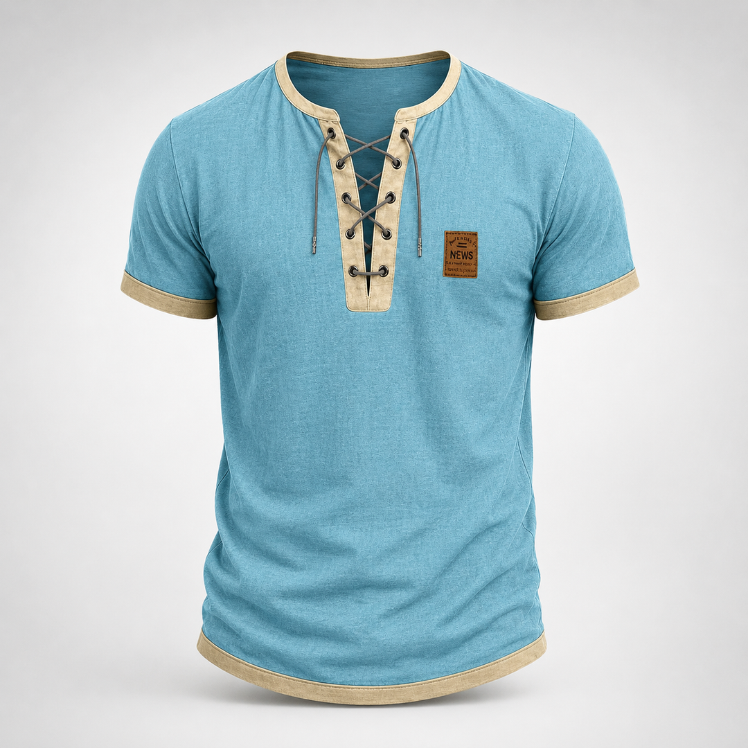T-shirt Henley Uomo Vintage