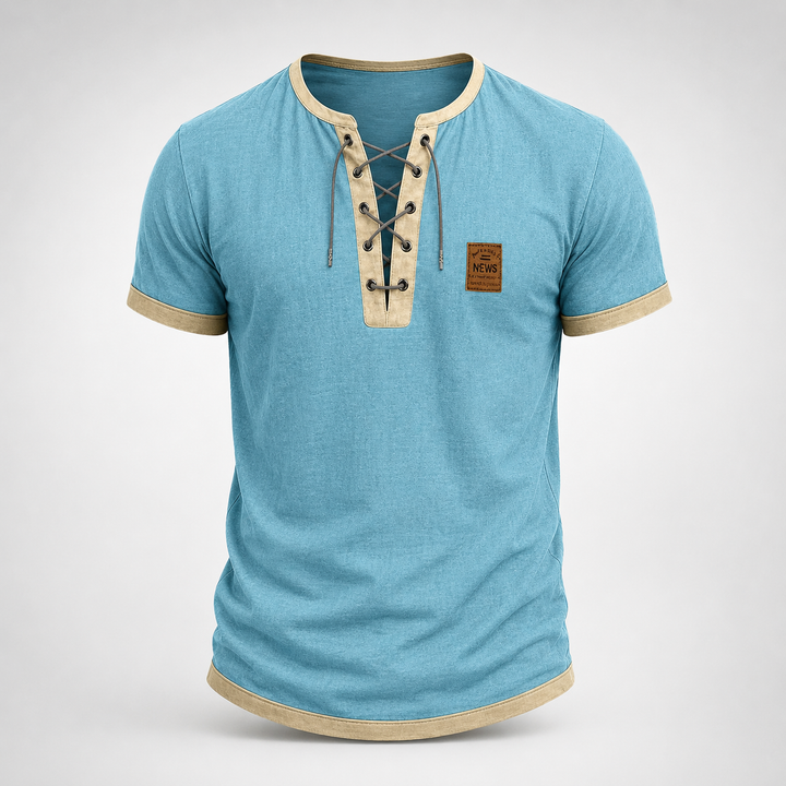T-shirt Henley Uomo Vintage