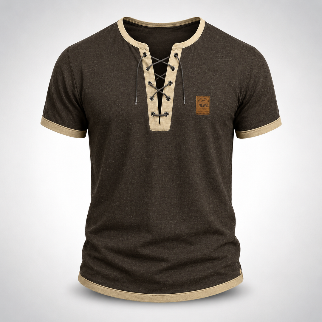 T-shirt Henley Uomo Vintage