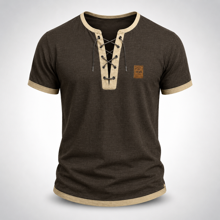 T-shirt Henley Uomo Vintage
