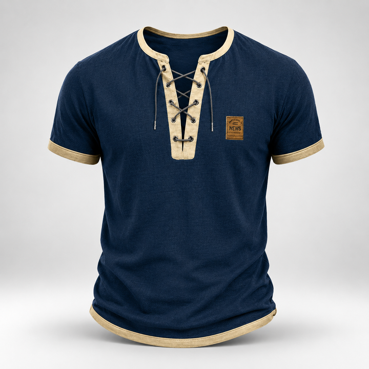 T-shirt Henley Uomo Vintage