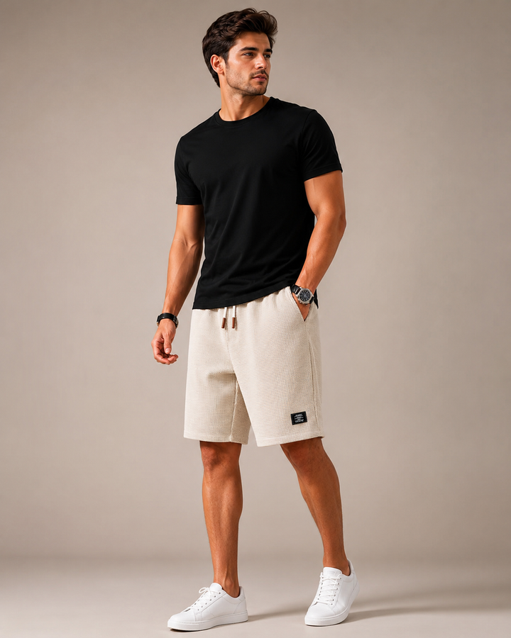 Varel | Bermuda Capri in tessuto waffle