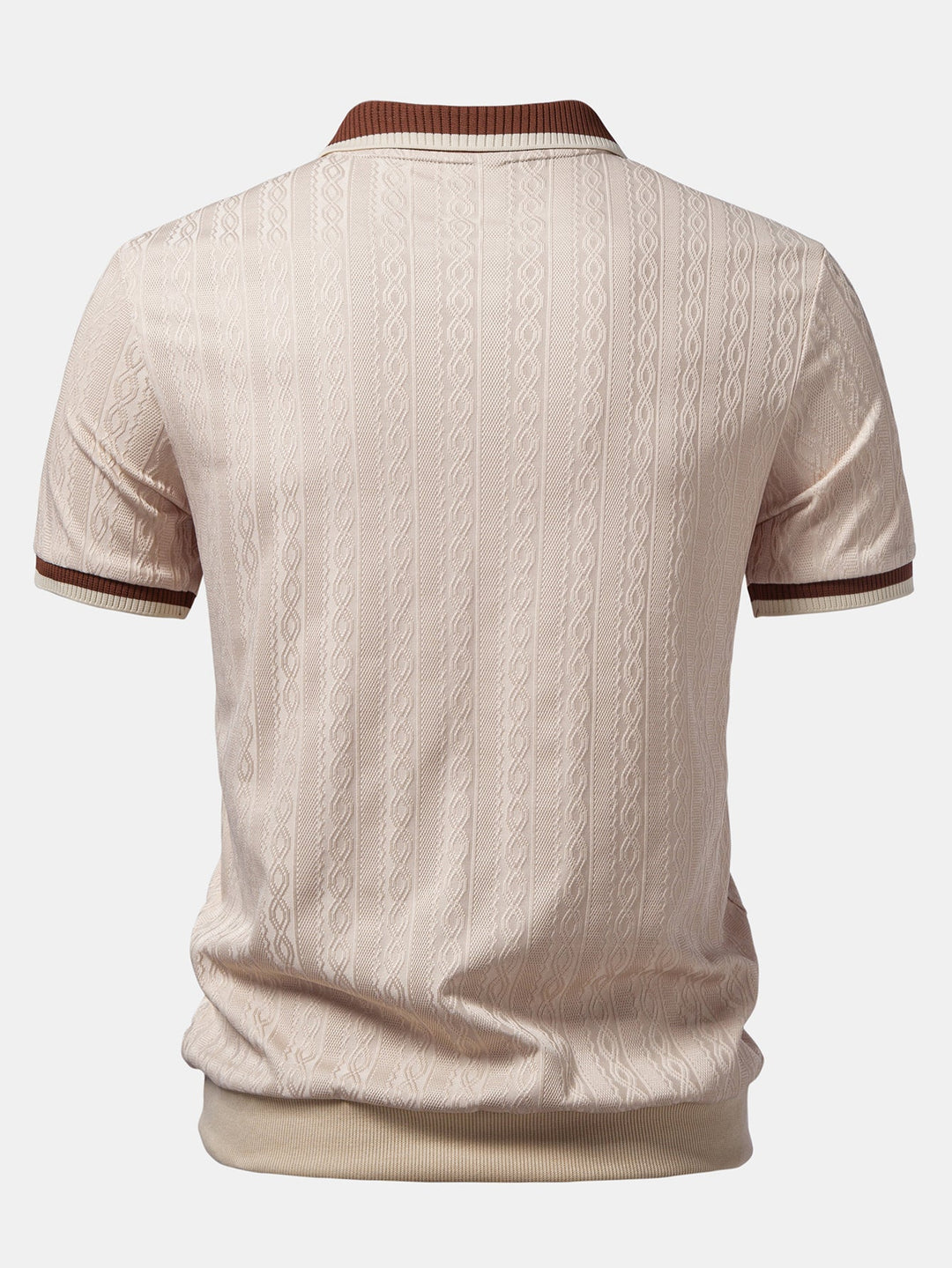 Polo a Maglia con Zip e Bordo a Contrasto