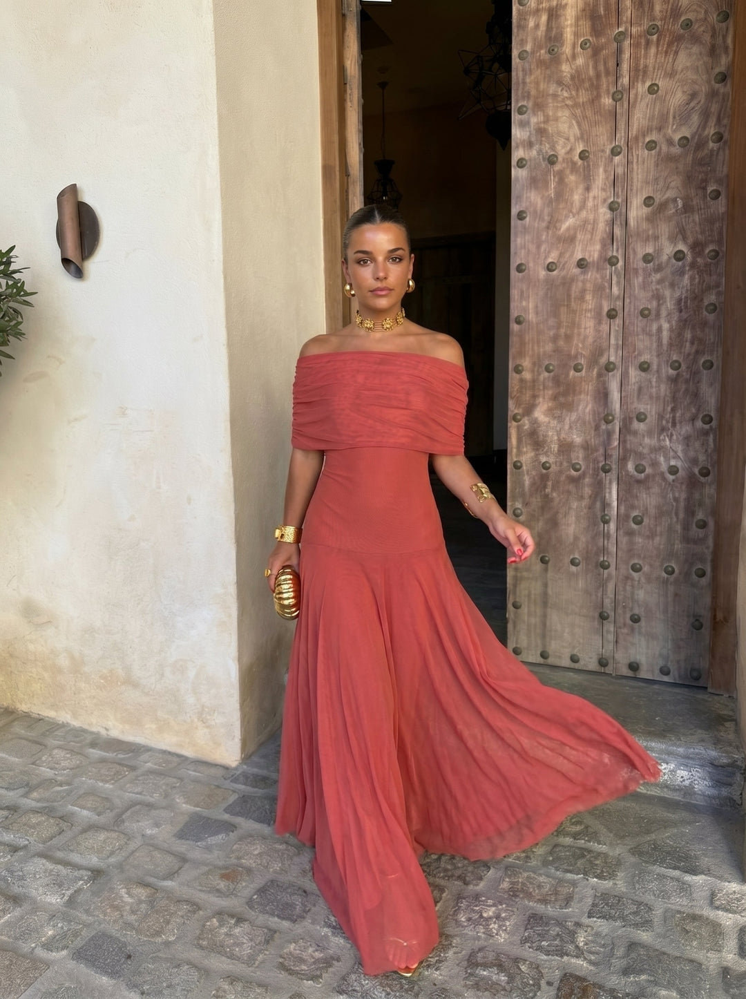 Toledo™ | Vestito Lungo Drappeggiato Elegante