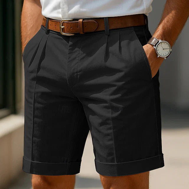 Cazel | Pantaloni chino corti plissettati estivi