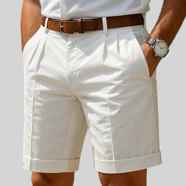 Cazel | Pantaloni chino corti plissettati estivi