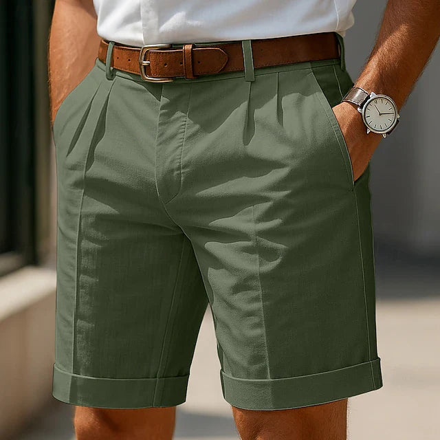 Cazel | Pantaloni chino corti plissettati estivi