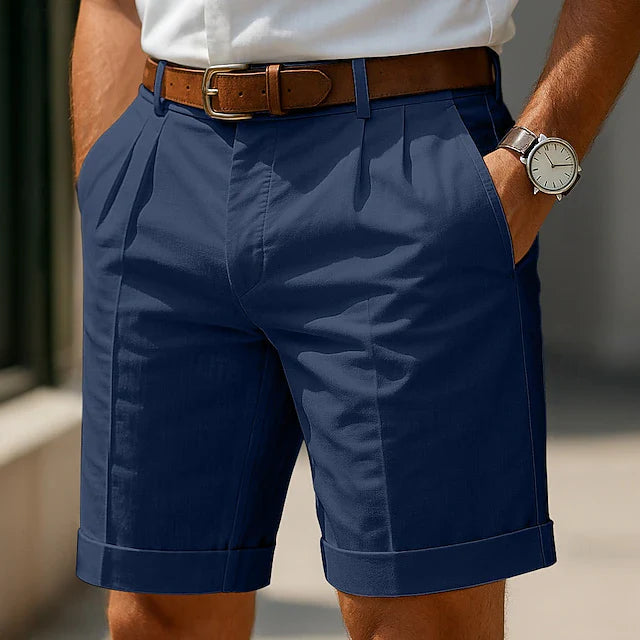 Cazel | Pantaloni chino corti plissettati estivi